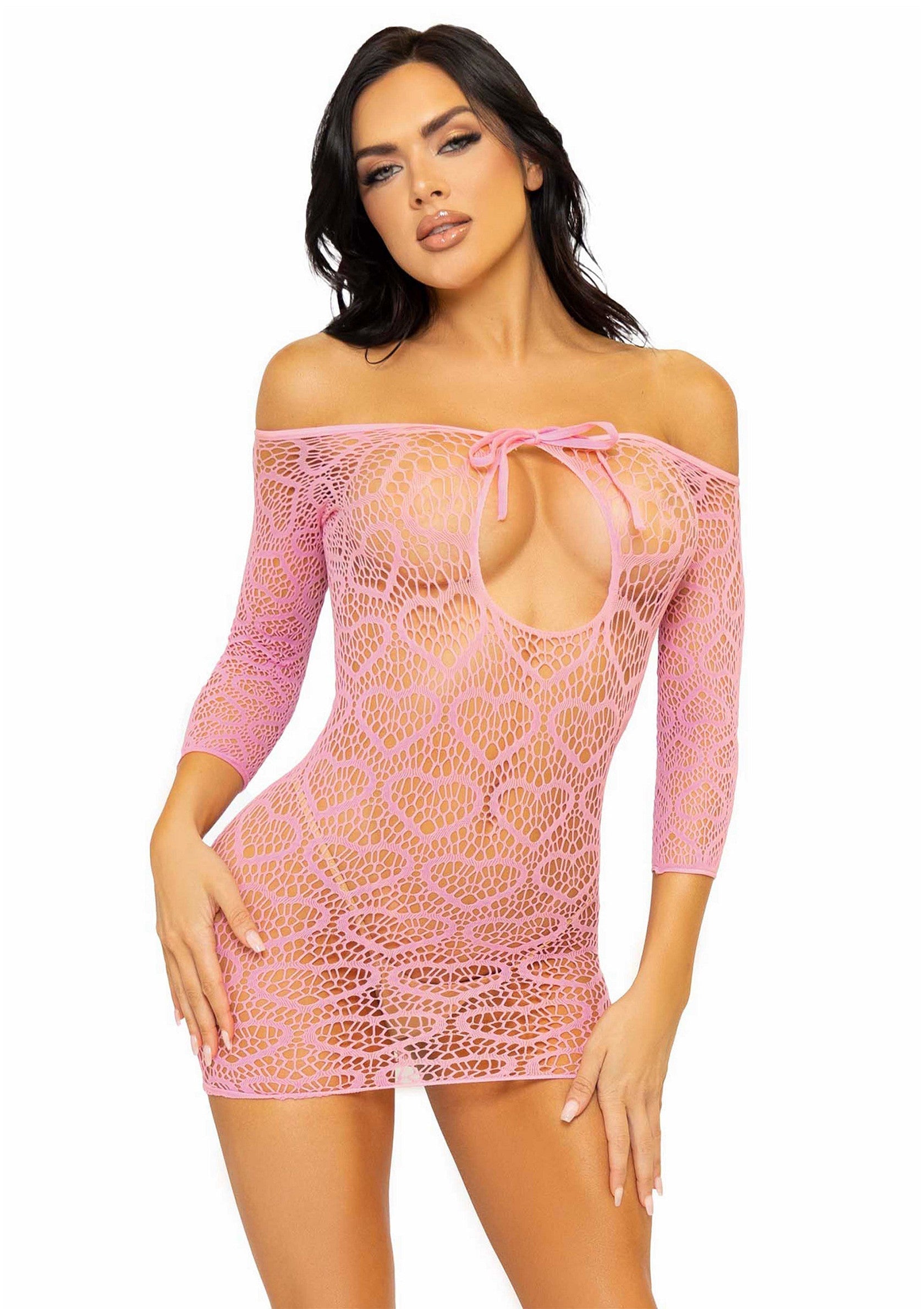 Mini Dress with Keyhole Tie Front