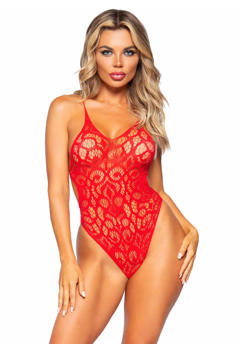Seamless Lace Teddy with Strappy Back