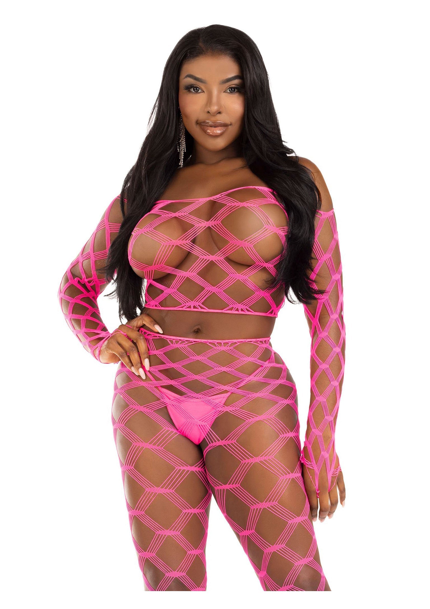 Net Crop Top and Footless Tights